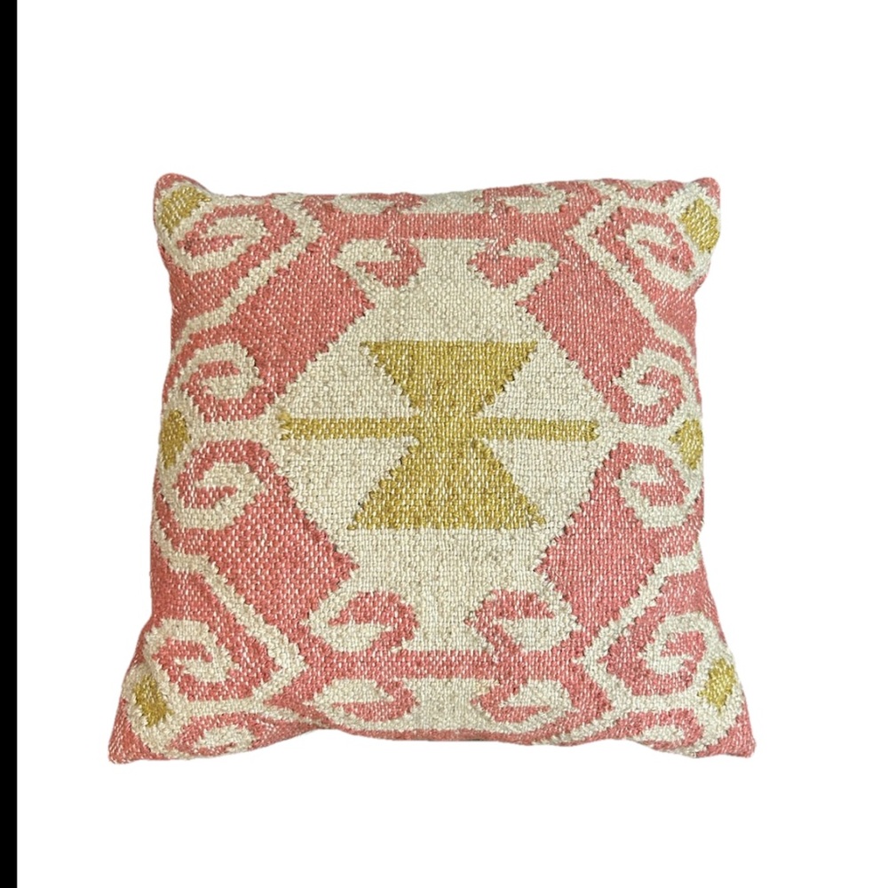 Kilim Rug Throw Pillow Cover With Insert 18”x 18” Decorative Accent Boho